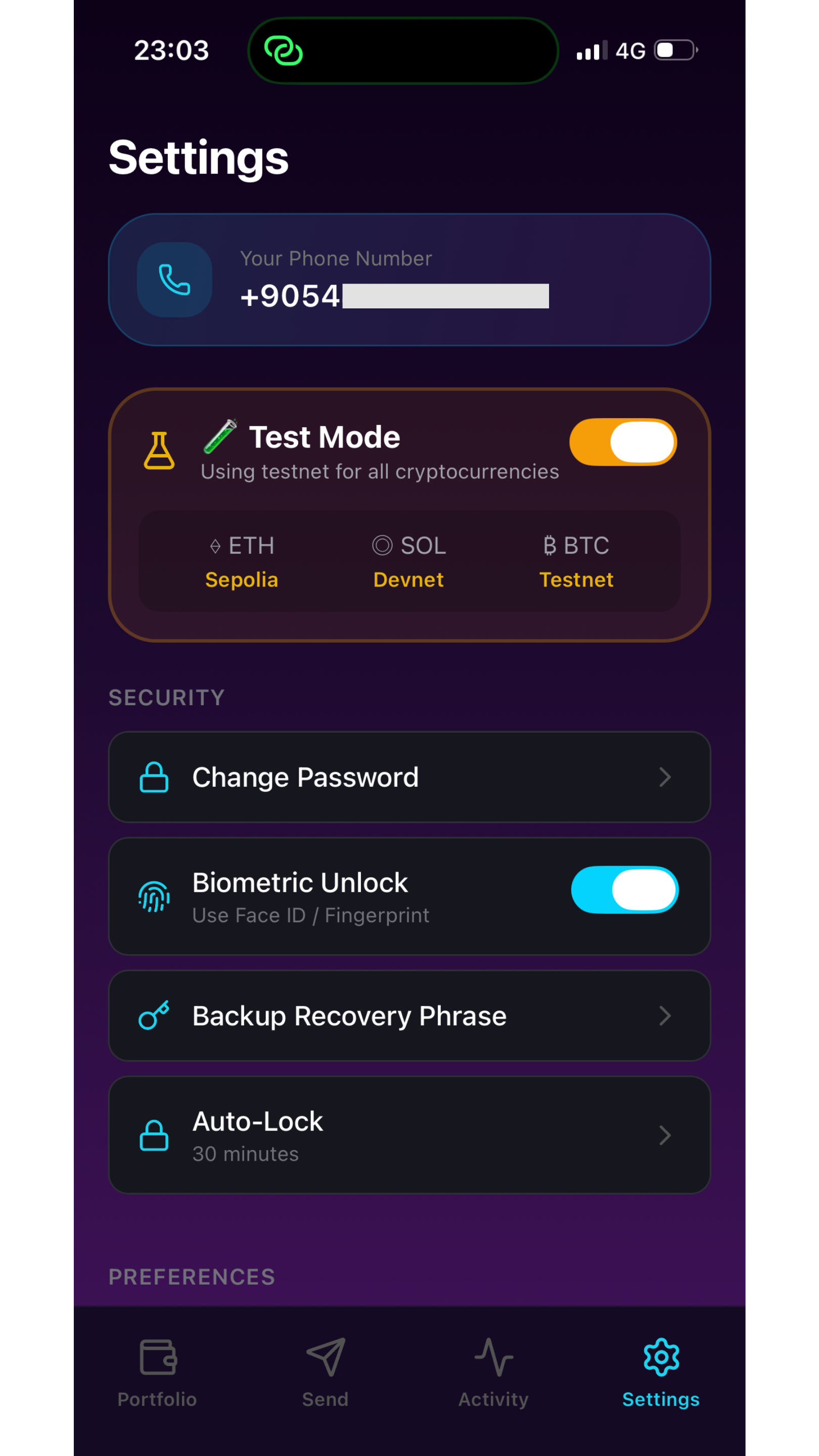 Settings Screen